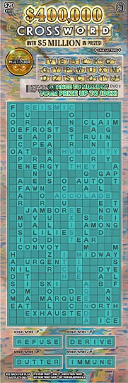 $400,000 Crossword scratch-off ticket