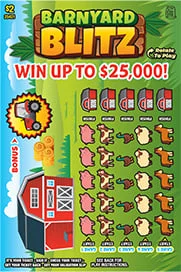 Barnyard Blitz scratch-off ticket