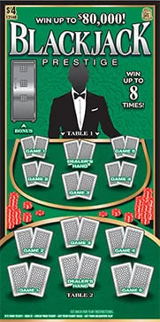Blackjack Prestige scratch-off ticket