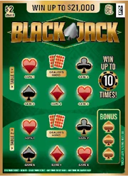 Blackjack scratch-off ticket
