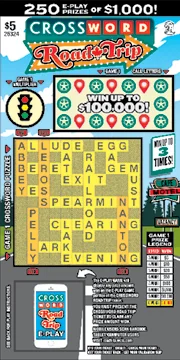 Crossword Road Trip scratch-off ticket