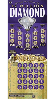Diamond scratch-off ticket