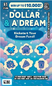 Dollar & A Dream scratch-off ticket