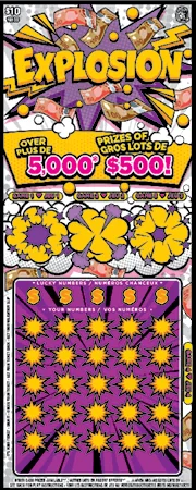 Explosion scratch-off ticket