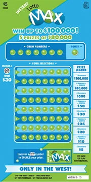 Instant Lotto Max scratch-off ticket