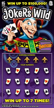 Joker's Wild scratch-off ticket
