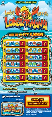 Lucky Larry's Lobstermania scratch-off ticket