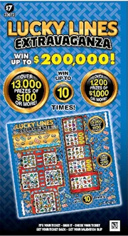 Lucky Lines Extravaganza (Game #33071) scratch-off ticket