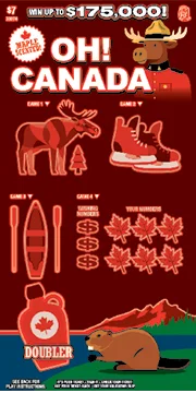 OH! Canada scratch-off ticket