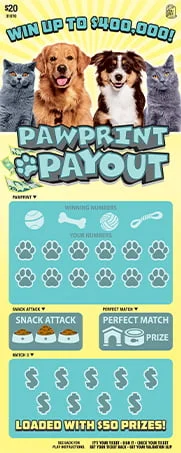 Pawprint Payout scratch-off ticket
