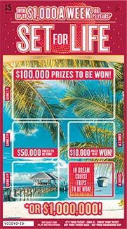 Set For Life (Game #26313) scratch-off ticket