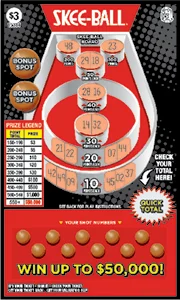Skee-Ball scratch-off ticket
