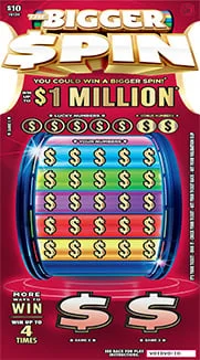 The Bigger $pin (Game #16124) scratch-off ticket
