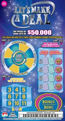 LET'S MAKE A DEAL scratch-off ticket