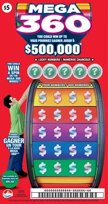 MEGA 360 scratch-off ticket