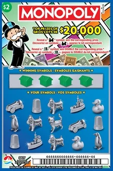 $2 MONOPOLY scratch-off ticket