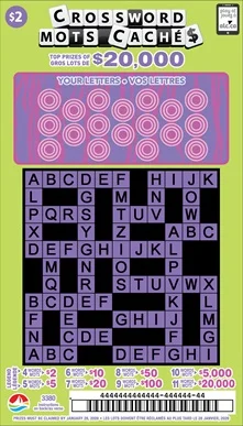CROSSWORD scratch-off ticket