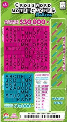 CROSSWORD DELUXE scratch-off ticket