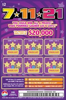 $2 7-11-21 scratch-off ticket