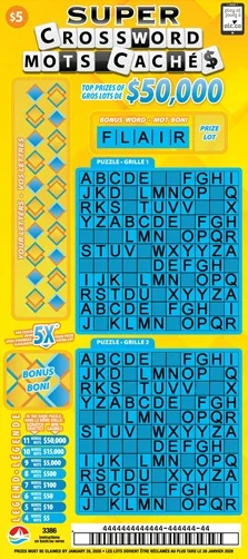 SUPER CROSSWORD scratch-off ticket