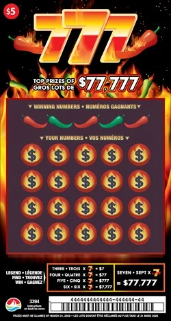 $5 777 scratch-off ticket