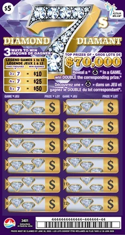 DIAMOND 7s scratch-off ticket