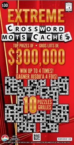 EXTREME CROSSWORD (Game #4110) scratch-off ticket