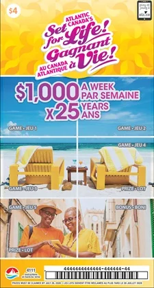SET FOR LIFE scratch-off ticket