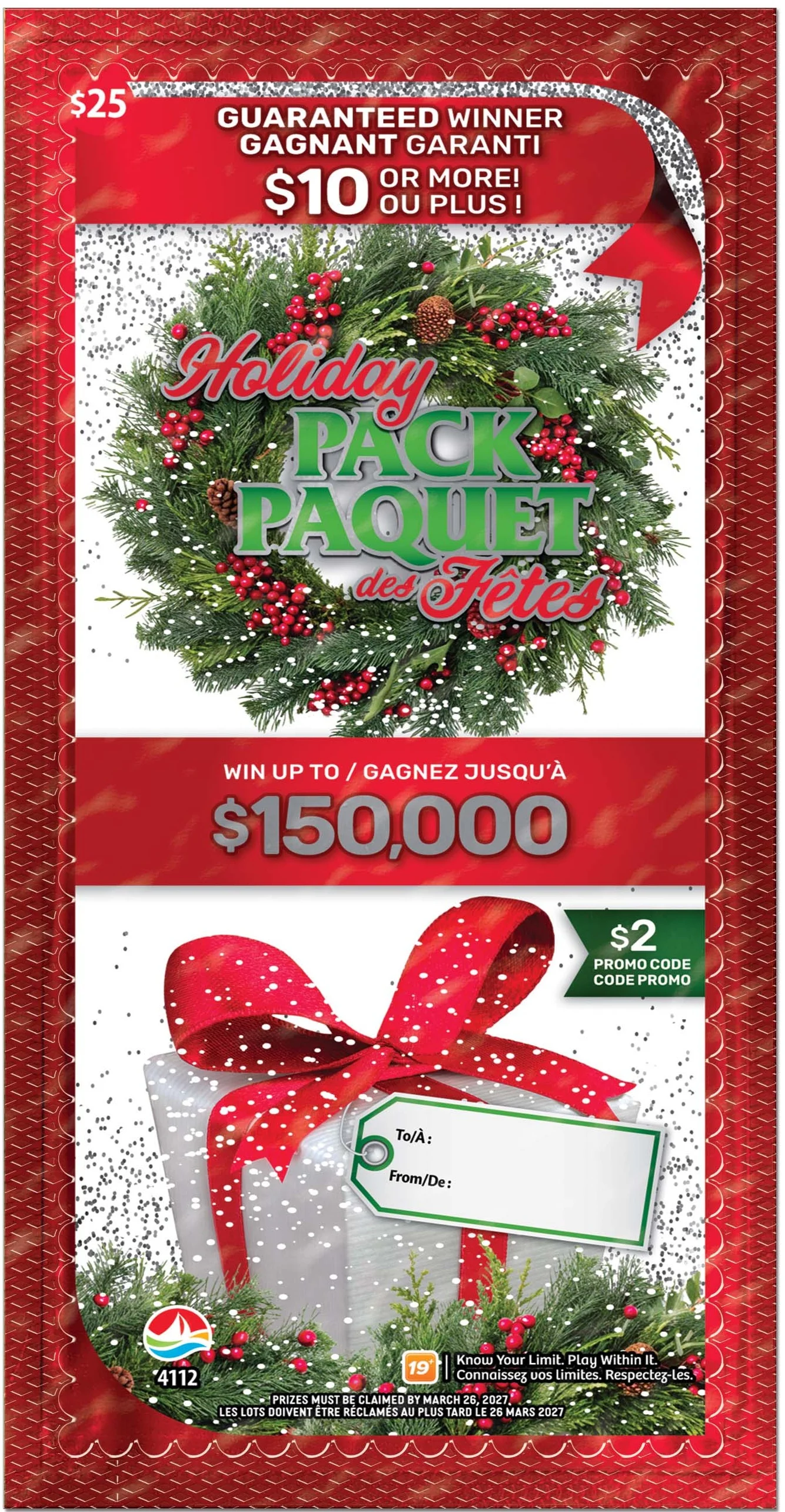 HOLIDAY PACK scratch-off ticket
