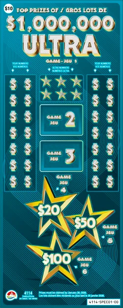 $1,000,000 ULTRA scratch-off ticket