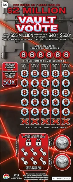 VAULT scratch-off ticket