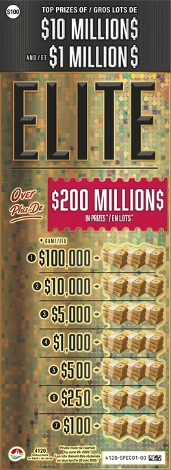 ELITE (Game #4120) scratch-off ticket