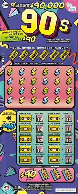 90s scratch-off ticket