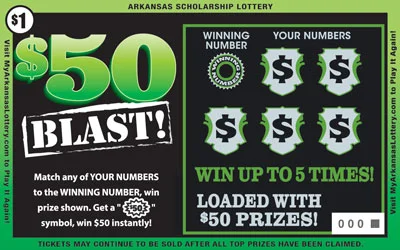 $50 Blast! scratch-off ticket