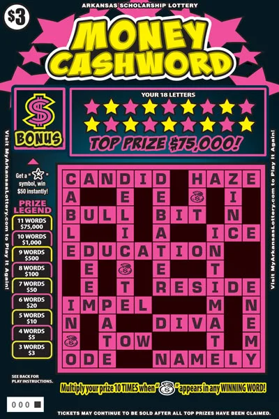 Money Cashword scratch-off ticket