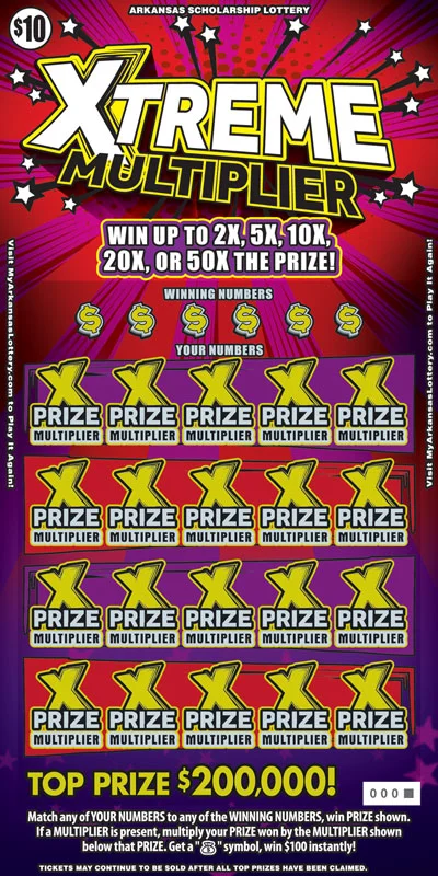 Xtreme Multiplier scratch-off ticket
