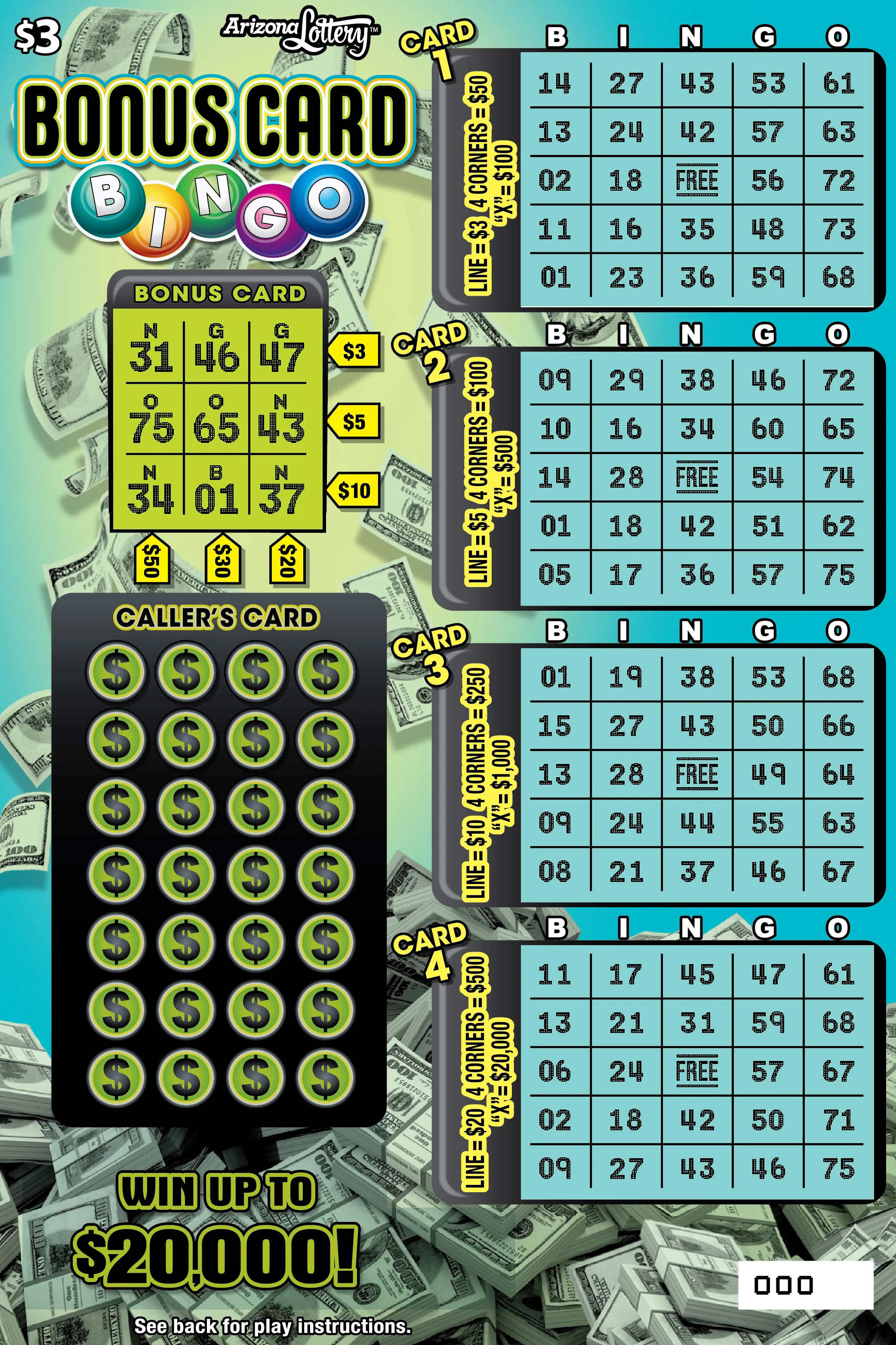 Bonus Card Bingo