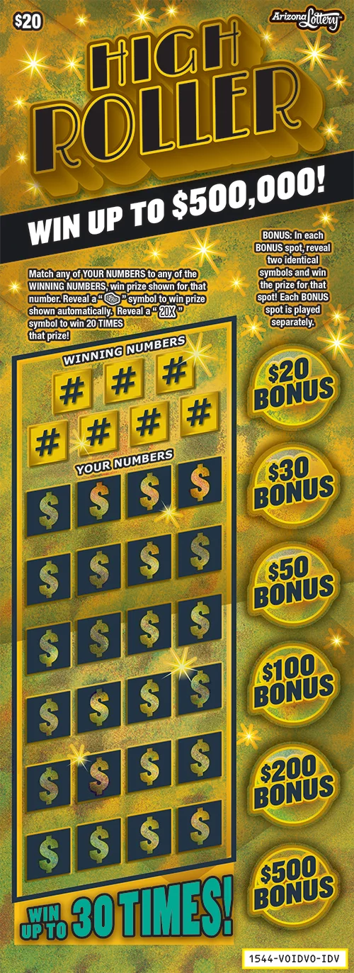 High Roller scratch-off ticket