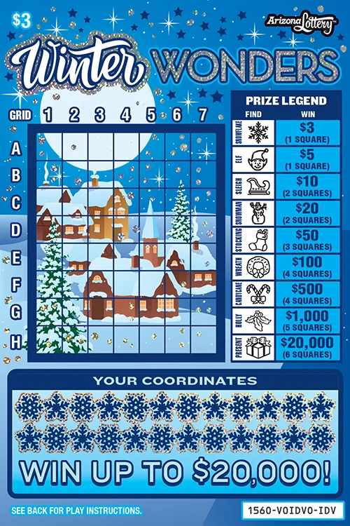 Winter Wonders scratch-off ticket