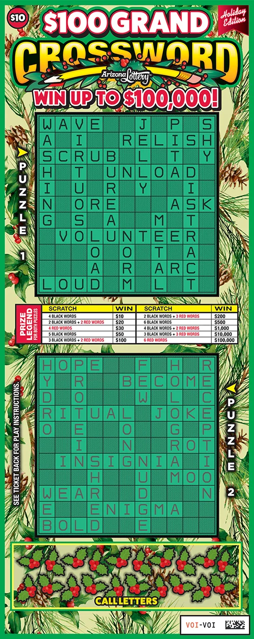 $100 Grand Crossword scratch-off ticket