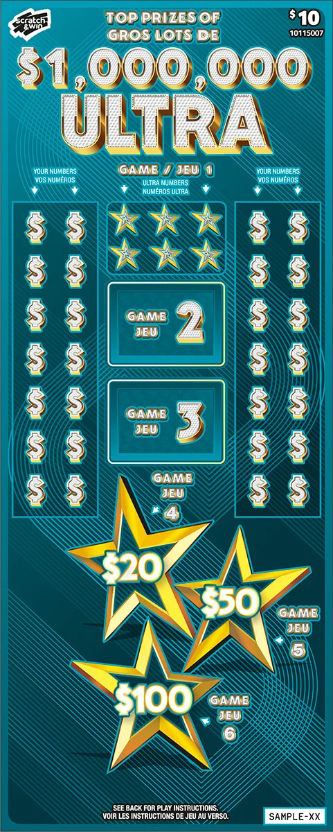 $1,000,000 Ultra scratch-off ticket