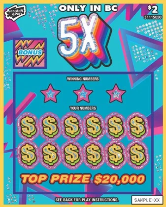 5X scratch-off ticket