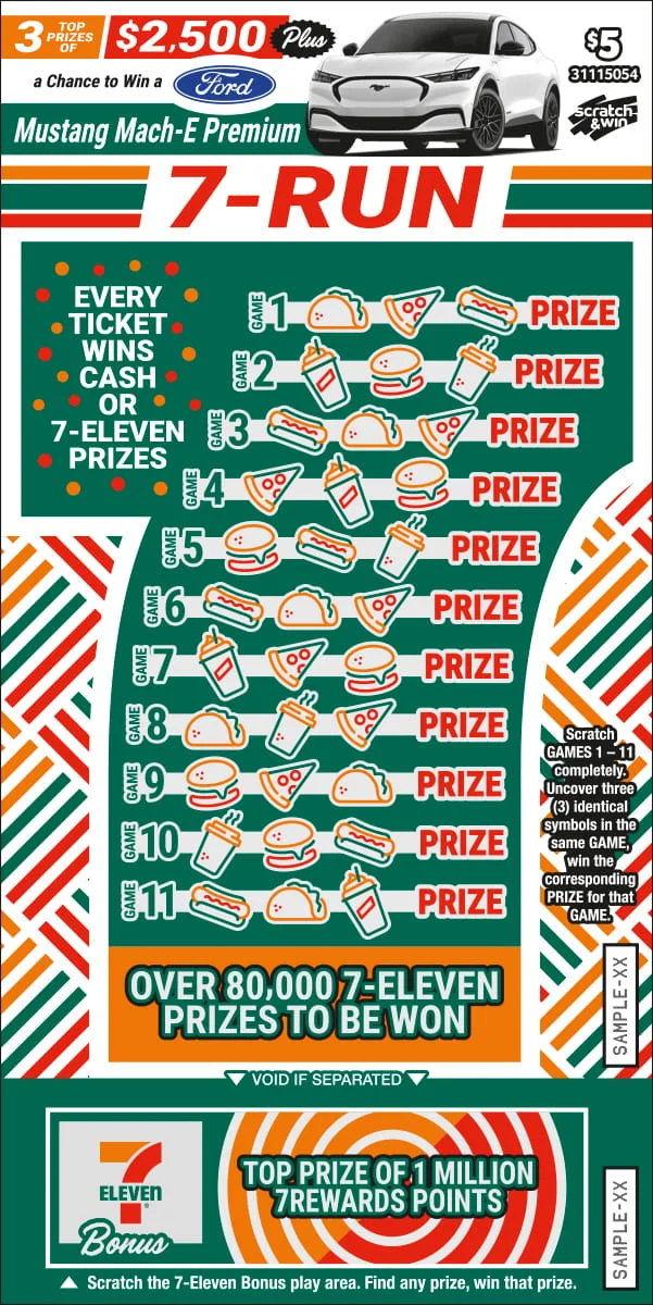 7 Run scratch-off ticket