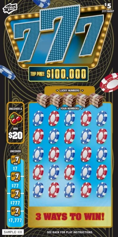 777 (Game #31116007) scratch-off ticket