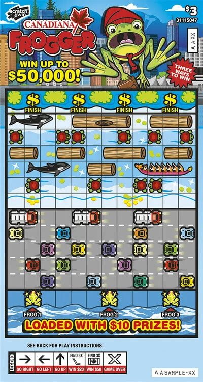 Canadiana Frogger scratch-off ticket