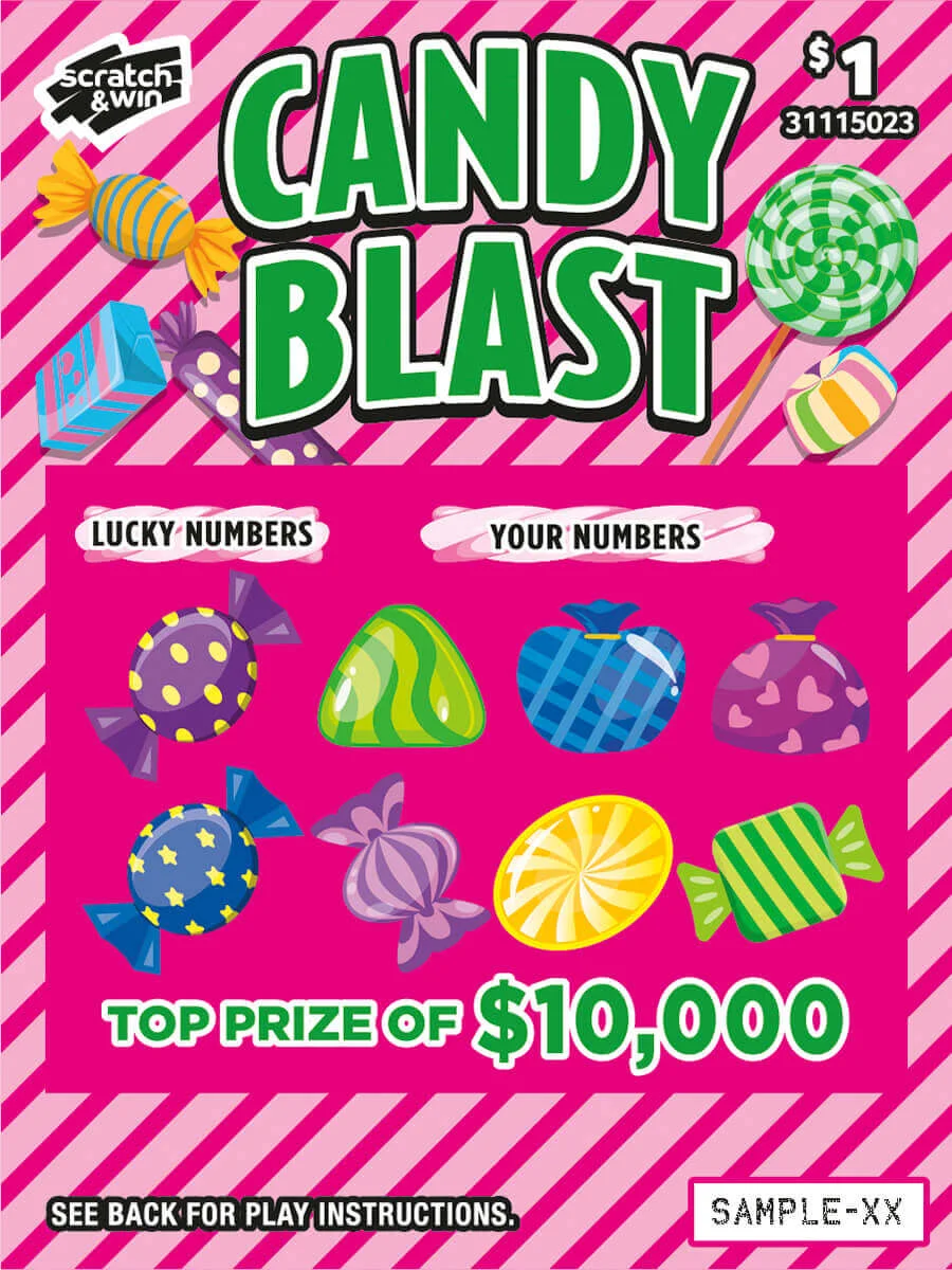 Candy Blast scratch-off ticket