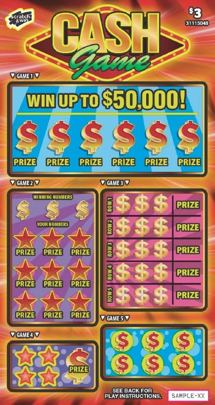 Cash Game scratch-off ticket