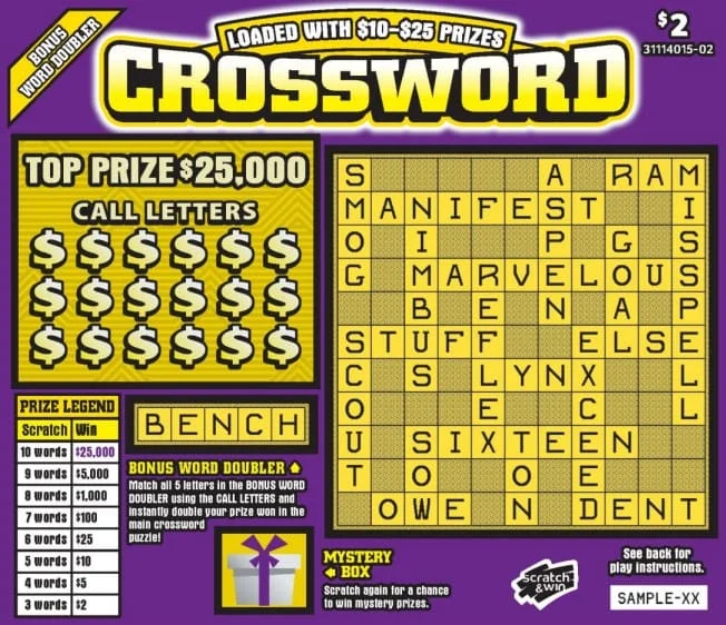 Crossword (Game #31114015-02) scratch-off ticket