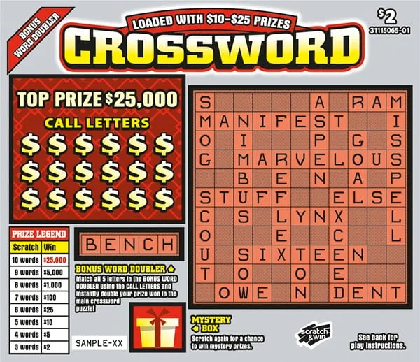 Crossword scratch-off ticket