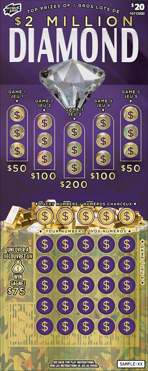 Diamond scratch-off ticket